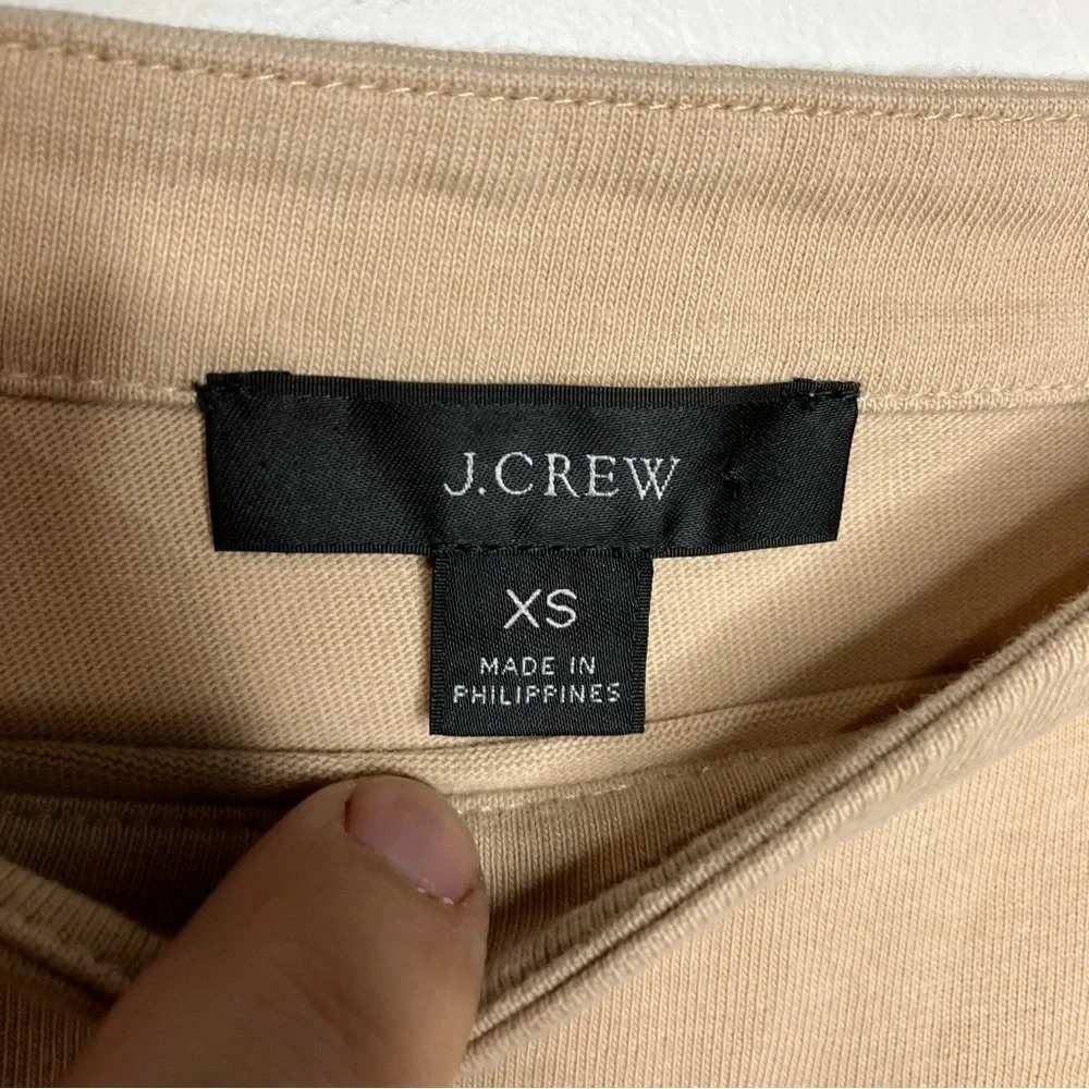 J. Crew tan‎ striped top long sleeve boat neck size XS